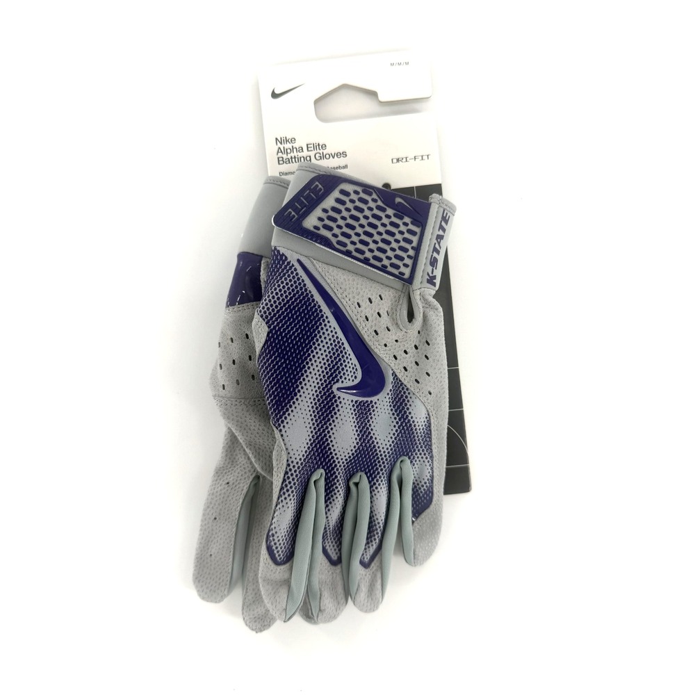Nike Alpha Elite Batting Gloves Kansas State Wildcats PE FB4175-053 Mens M